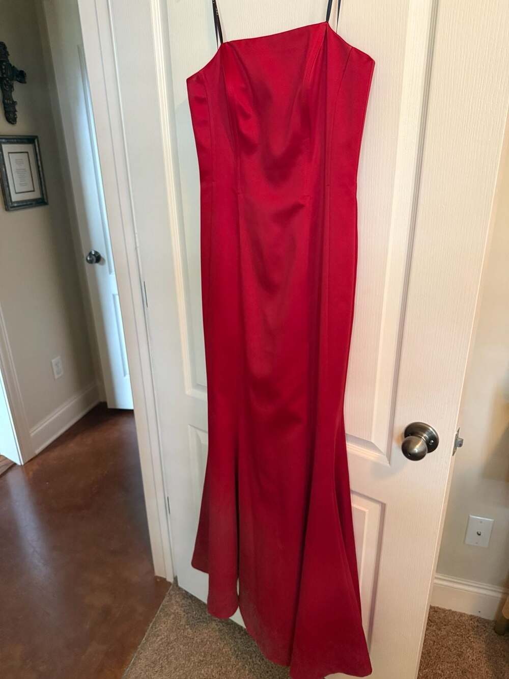 A.B.S. by Allen Schwartz Red Strapless Mermaid Evening Gown, Size 4
